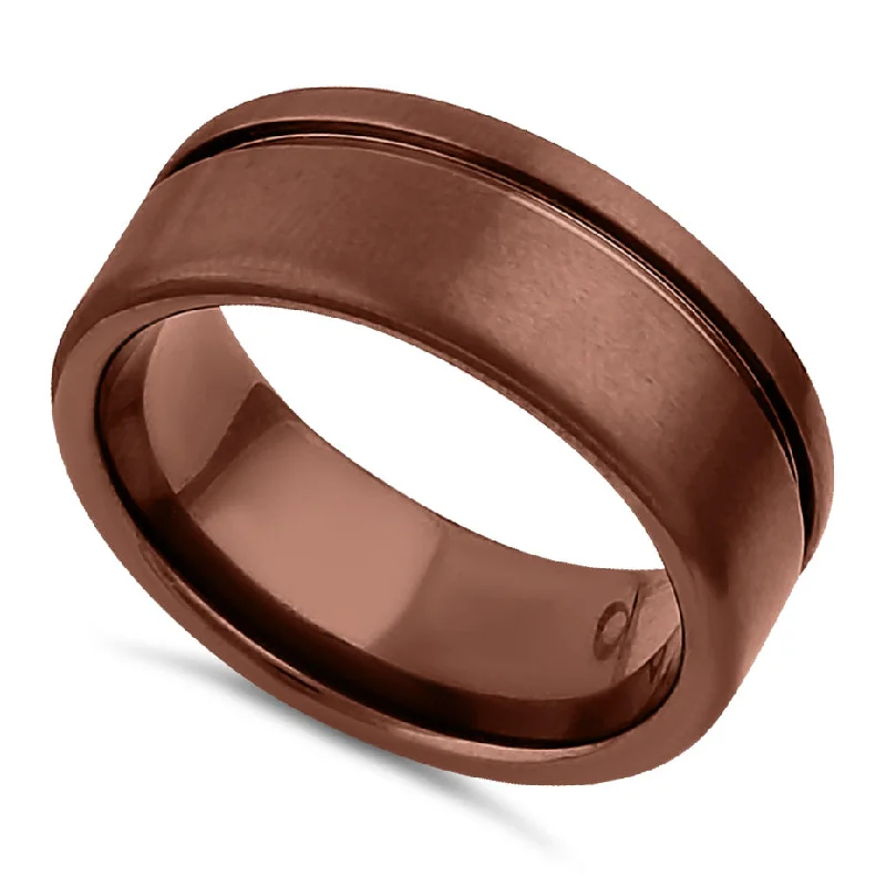 Stainless Steel Bronze Plated Wedding Band