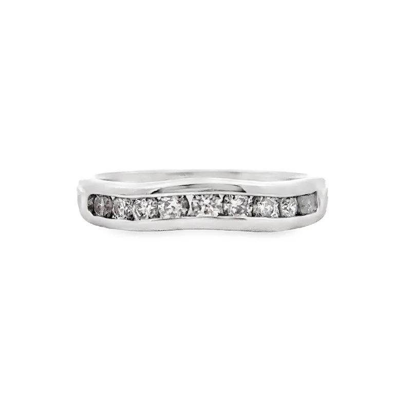 White Gold Diamond Curved Wedding Band