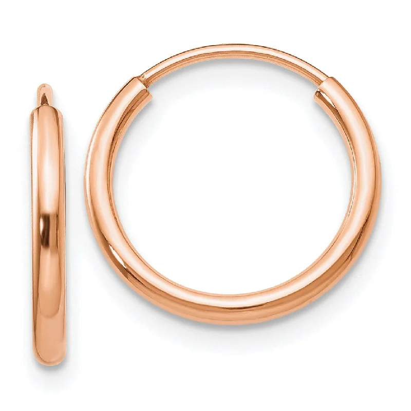 14KT Rose Gold 14X1.5MM Endless Hoop Earrings