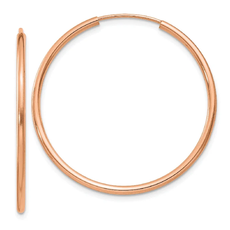 14KT Rose Gold 33X1.5MM Hoop Earrings