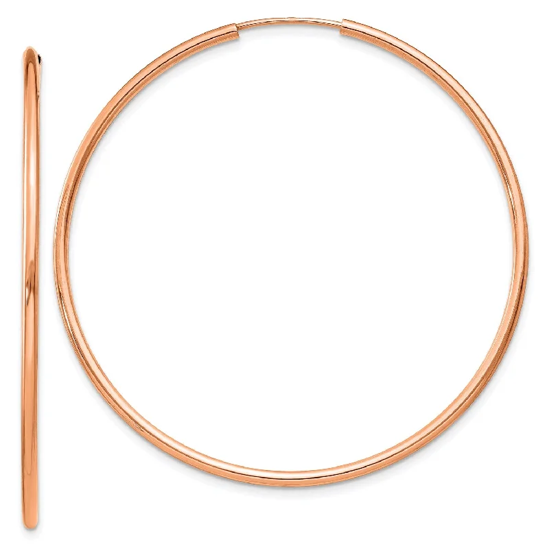 14KT Rose Gold 45X1.5MM Endless Hoop Earrings