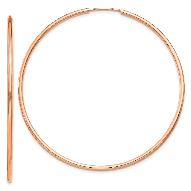 14KT Rose Gold 52X1.5MM Endless Hoop Earrings