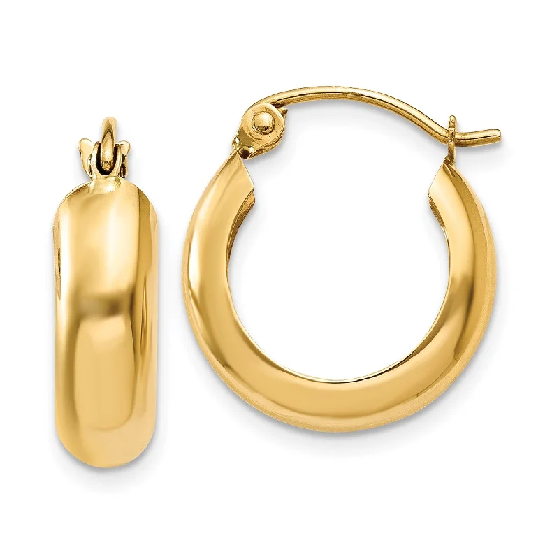 14KT Yellow Gold 10X4.75MM Hoop Earrings