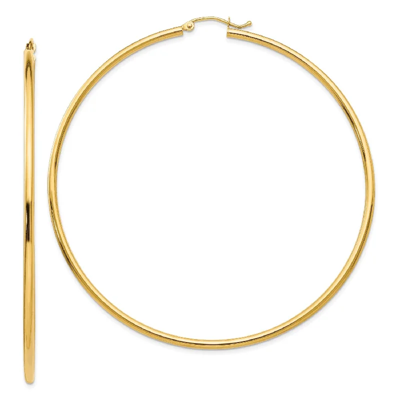 14KT Yellow Gold 70X2MM Hoop Earrings