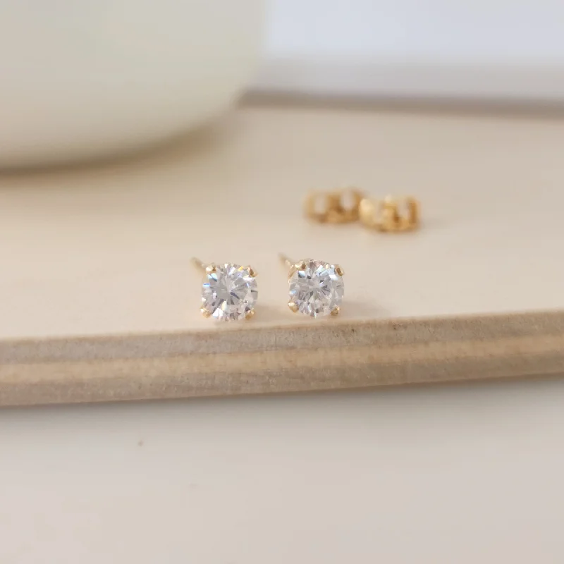 Clear CZ Stud Earrings