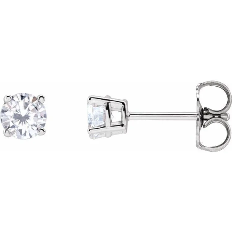 14K White 4 mm Stuller Lab-Grown Moissanite Stud Earrings