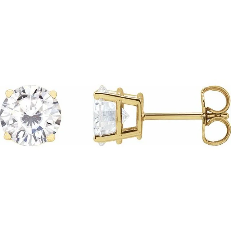 14K Yellow 6.5 mm Stuller Lab-Grown Moissanite Stud Earrings