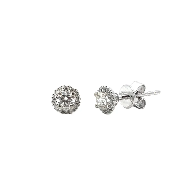 Forevermark White Gold Diamond Halo Stud Earrings