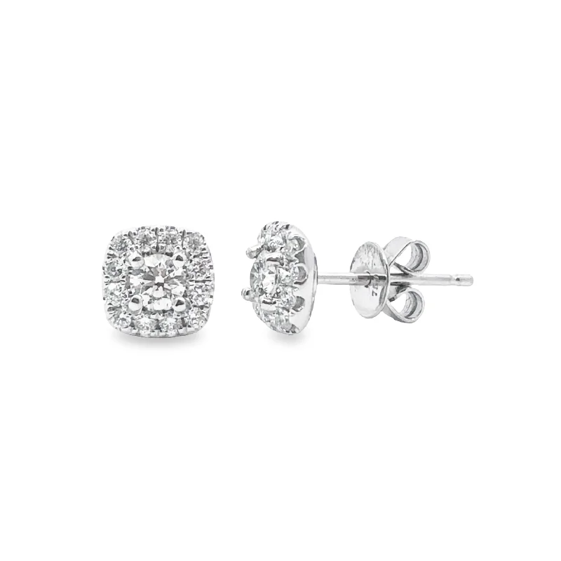 Forevermark White Gold Diamond Halo Stud Earrings