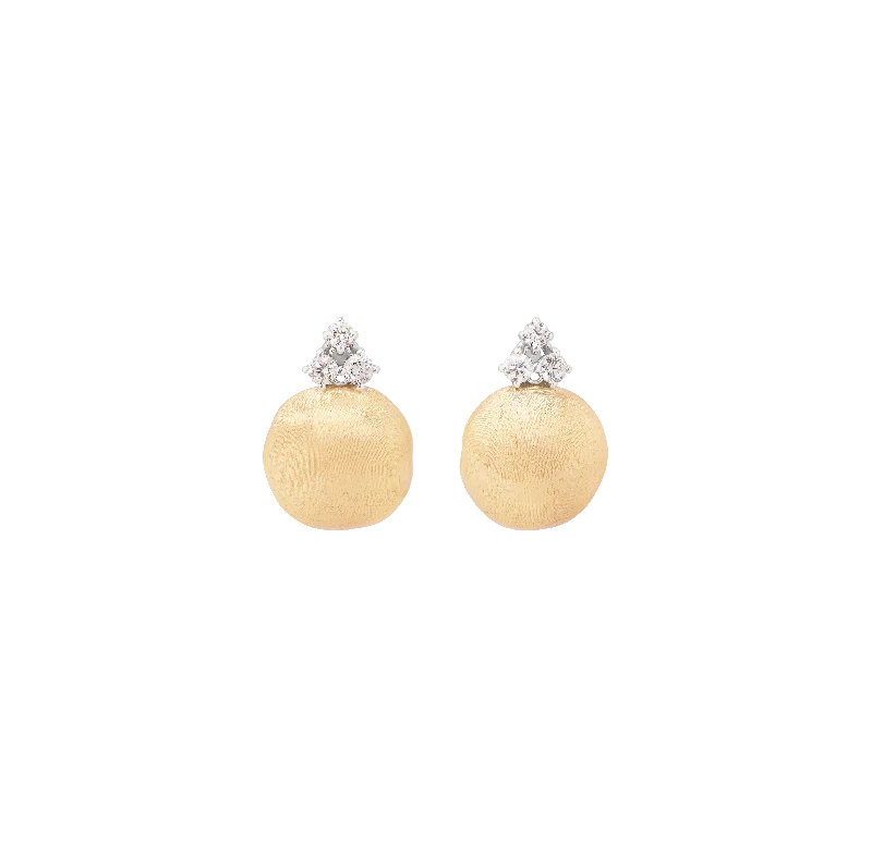 Marco Bicego Africa Yellow Gold Bead and Diamond Stud Earrings