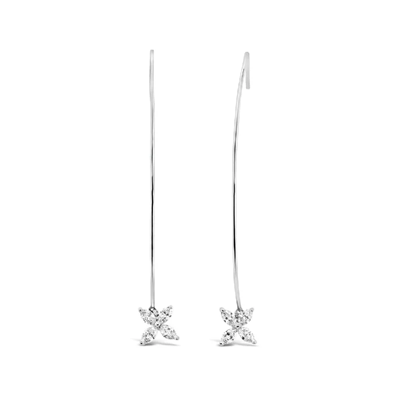 White Gold Diamond Fashion Dangle Earrings