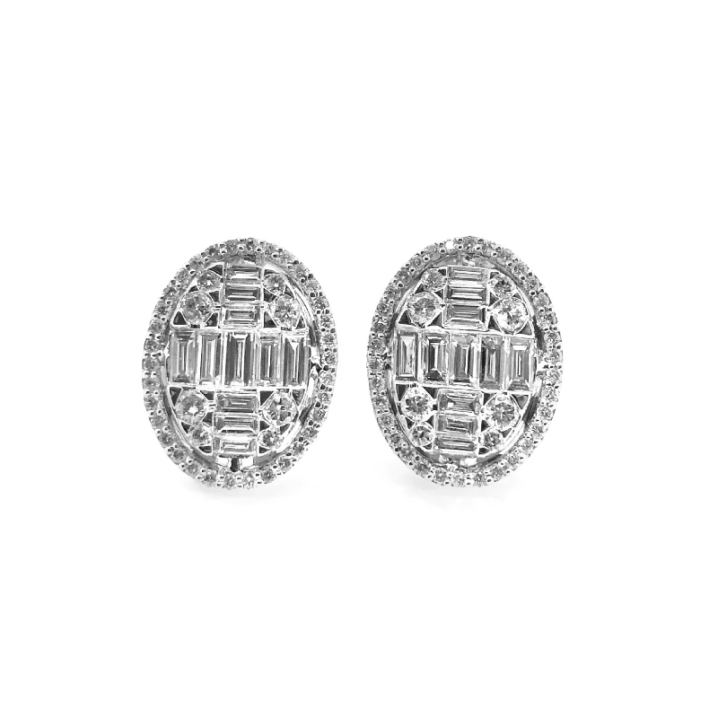 White Gold Diamond Fashion Earrings