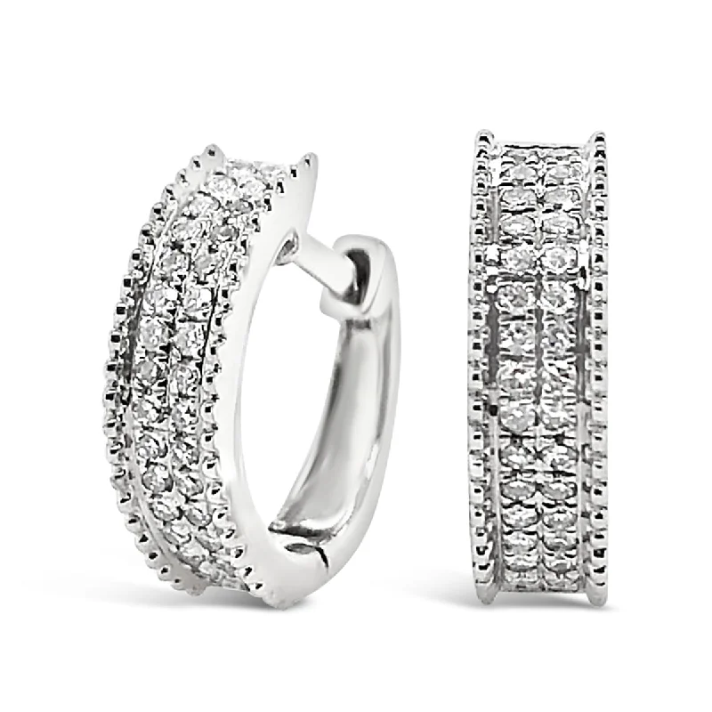 White Gold Diamond Huggie Earrings