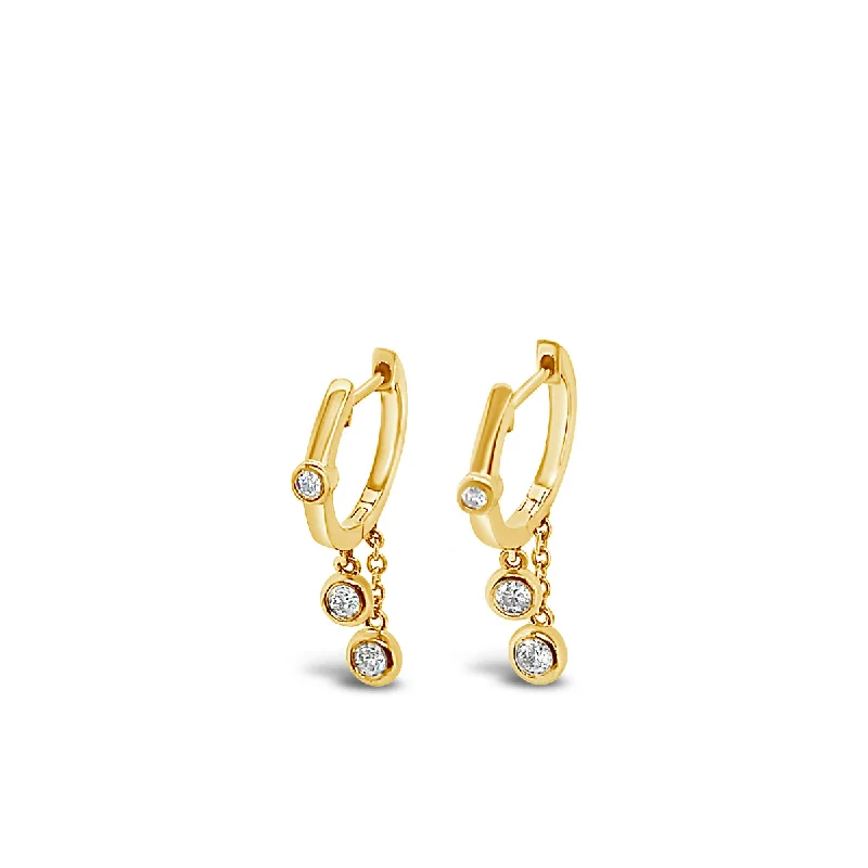 Yellow Gold Diamond Huggie Earrings