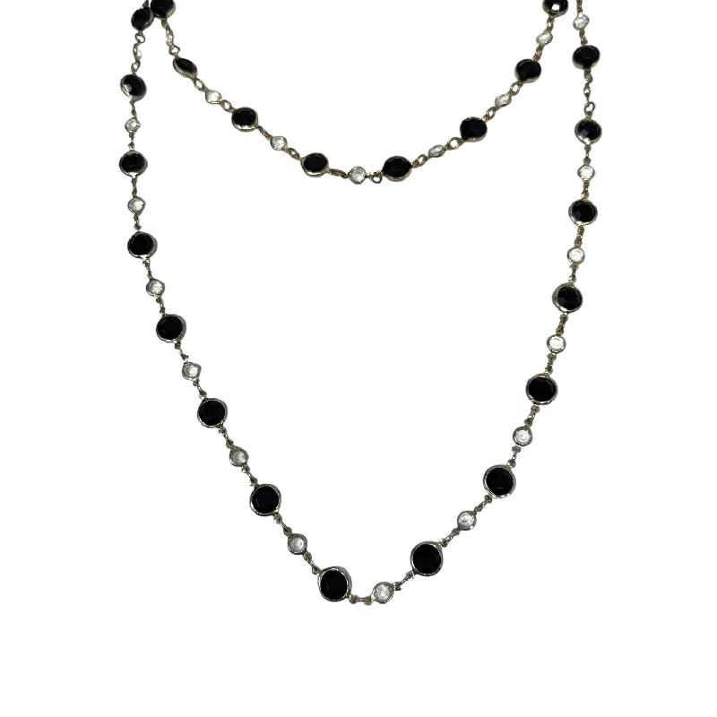 Black & Clear Bead Layered Necklace By Unbranded