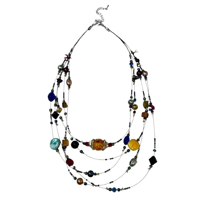 Multi-Strand Beaded Layered Statement Necklace By Chicos