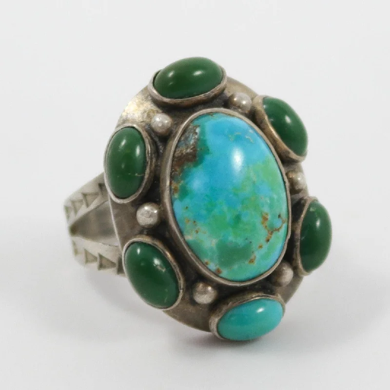 1940s Turquoise Cluster Ring