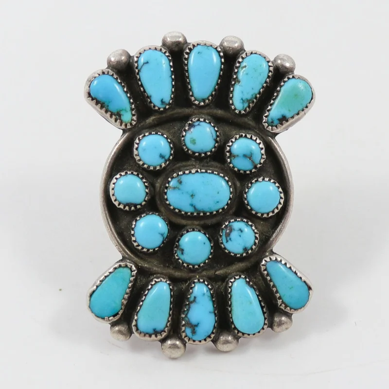 1940s Turquoise Cluster Ring