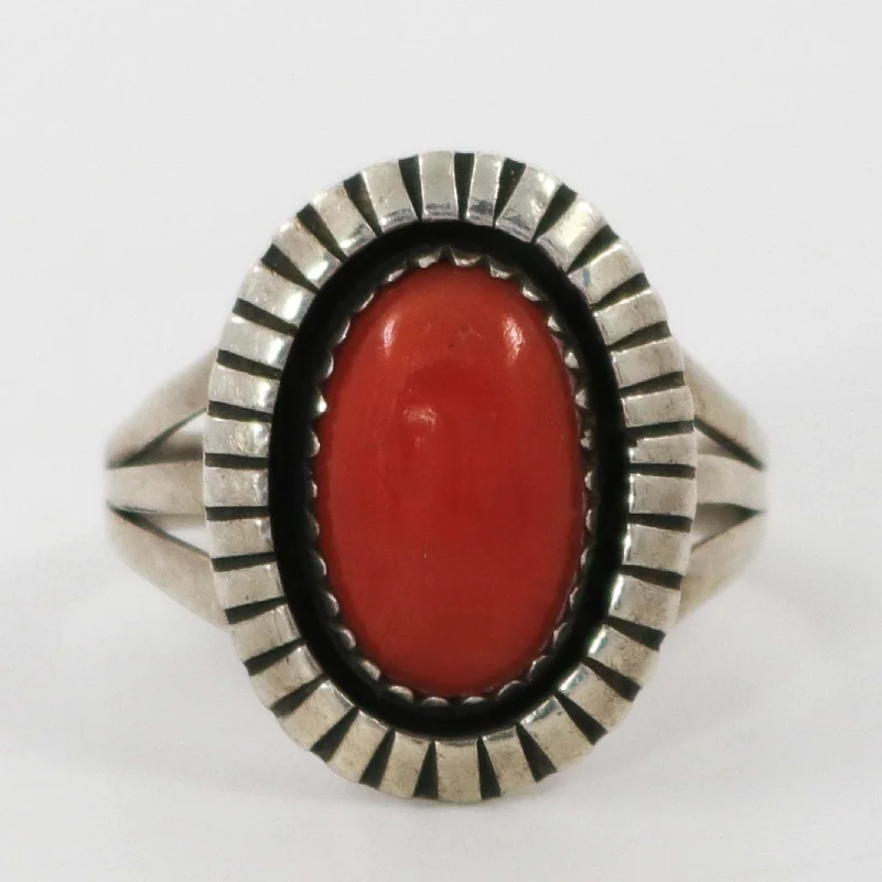 1950s Coral Ring