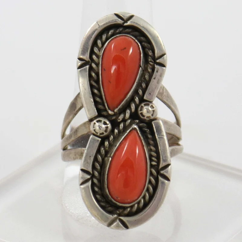 1950s Coral Ring