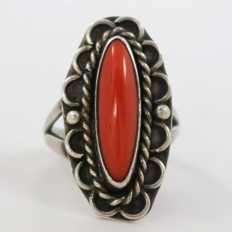 1950s Coral Ring