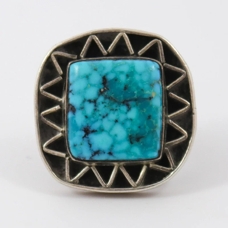 1950s Turquoise Zig-Zag Ring