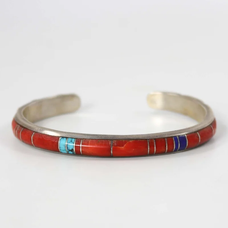 1980s Coral Inlay Cuff