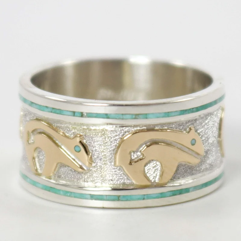 Gold on Silver Bear Ring