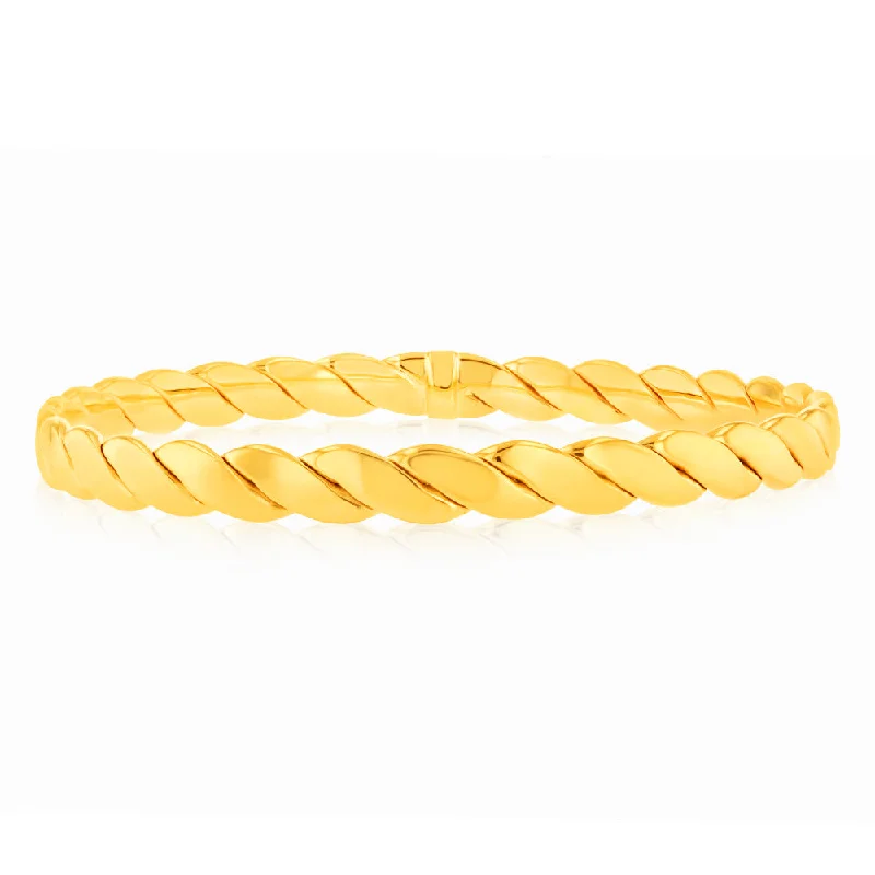 9ct Yellow Gold Fancy 65mm Bangle