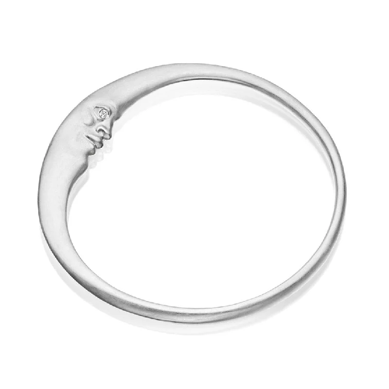 Silver Crescent Moon Bangle