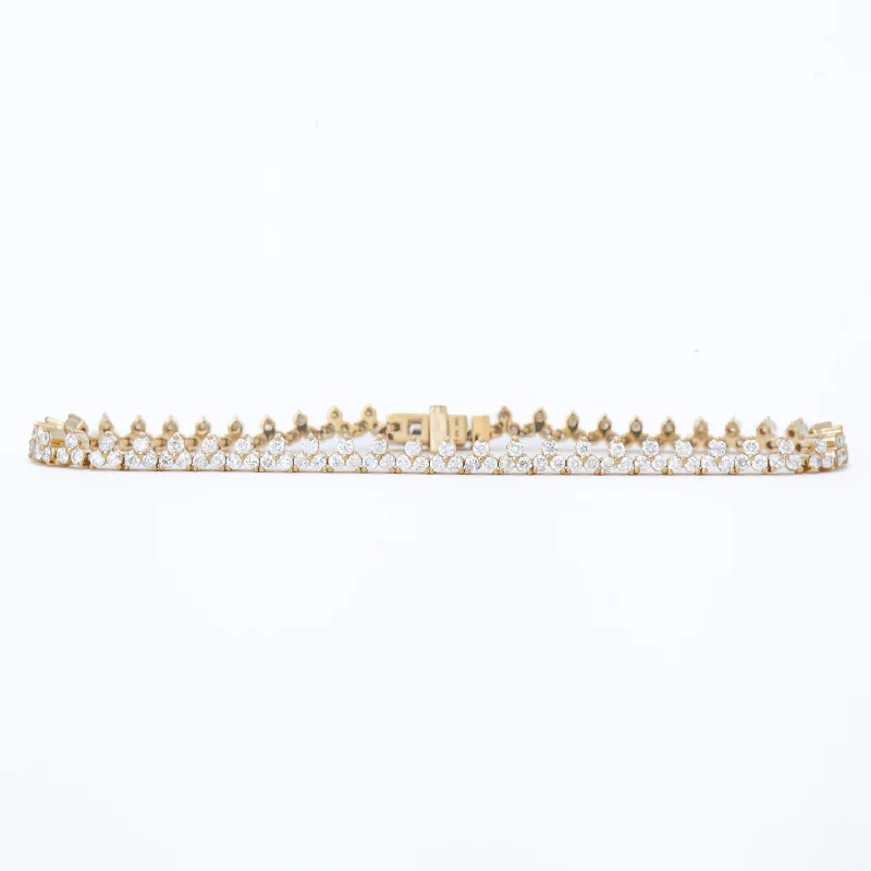 Diamond Cluster Tennis Bracelet